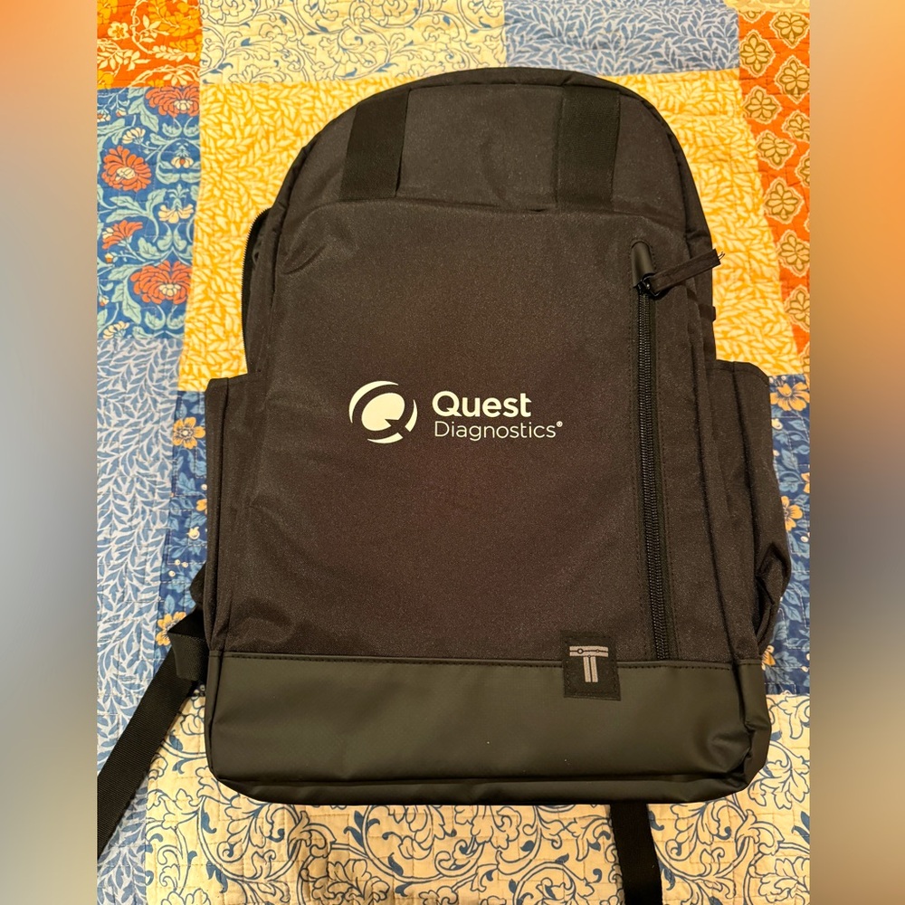 NWT Quest Diagnostics Black Backpack